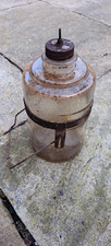 Vintage Glass Fuel Bottle Drip feed for paraffin Kerosene heat 