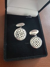 Scottish Sterling Silver Ola Gorie Celtic Cufflinks
