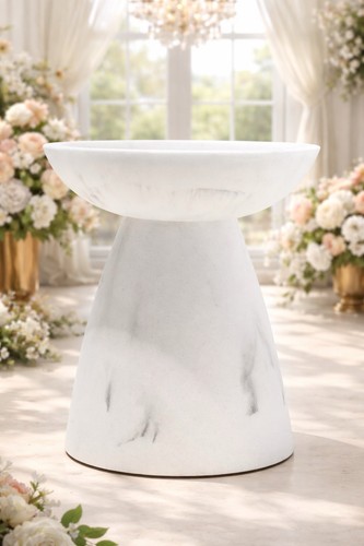 Marble pedestal wick candle - marble, 3-wick