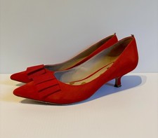 Boden Red Suede Kitten Heel