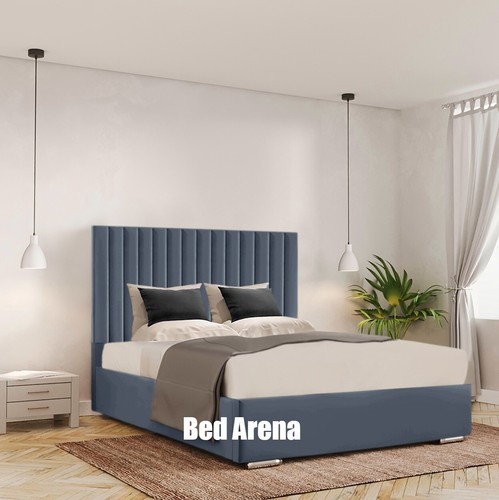 Plush velvet arizona panel bed - velvet,
