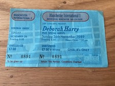 Debbie Harry ( Blondie) compete ticket stub - Manchester , 26th November 1989