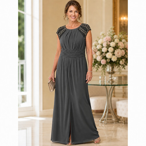 Cachet dark gray formal gown - dark,