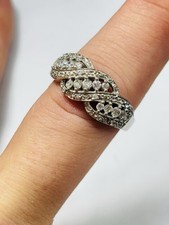 TJC silver and zircons or moissanite silver ring UK size Q never worn