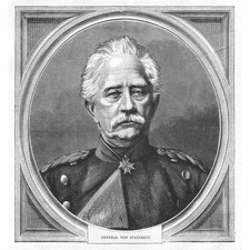 General Von Steinmetz Prussian Soldier - Antique Print 1870