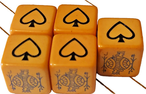 Set five vintage poker - set, of