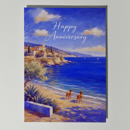 Vizsla anniversary card - anniversary,