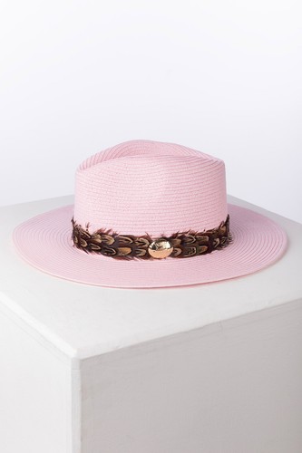 Ladies paper feather panama - paper,