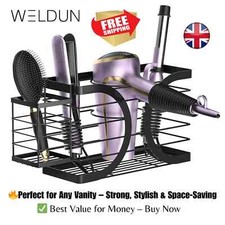 Bathroom Hair Dryer Storage Organizer Comb Rack Holder Wall Mounted Stand UK