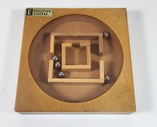 Vintage Executive Puzzle Toy -  Wooden Ball Bearing Maze, Marble, Japan