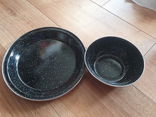 Camping enamel bowel plate - camping,