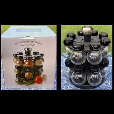 Olde Thompson Rotating Spice Rack with 16 Empty Refillable Jars & Shaker Lids