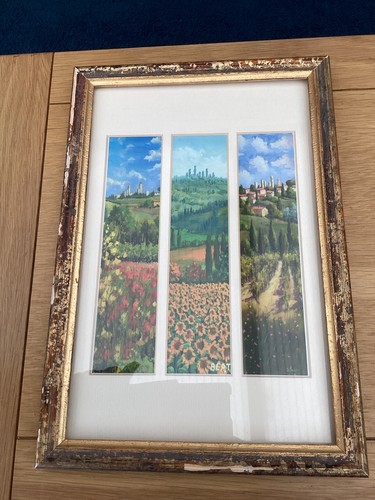 Tuscan landscape triptych - tuscan,