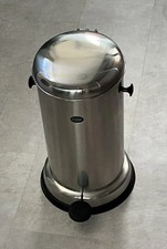 Large Vipp Pedal Bin in Stainless Steel With Galvanised Bucket