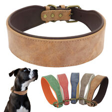 Wide Dog Collars for Large Dogs Rottweiler Pitbull Soft Leather Walking Collar 