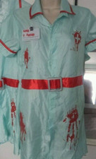 GREEN BLOODY NURSE U PAINFULLY FANCY DRESS OUTFIT SIZE 8/10 GREAT FOR HALLOWEEN