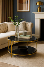 Westa Coffee Table Black Granite Marble FAB HOME INTERIORS Indoor Outdoor Table