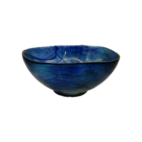 Blue marble swirl art - marble, glass