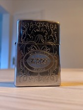 Genuine Zippo Lighter, Etched design, classic look, Used