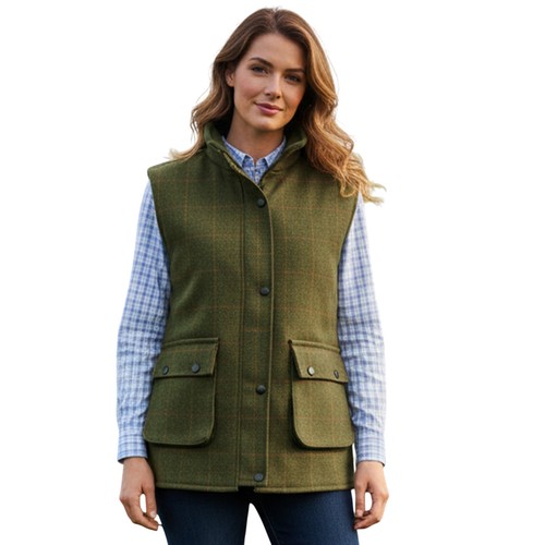 Game ladies dark tweed gilet - game,