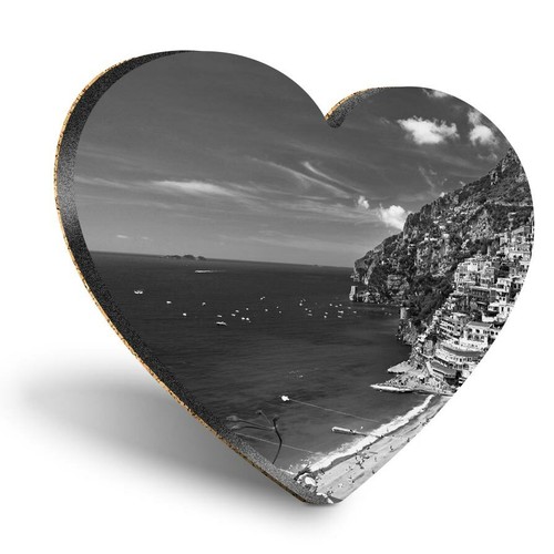 Heart mdf coasters - coasters, bw