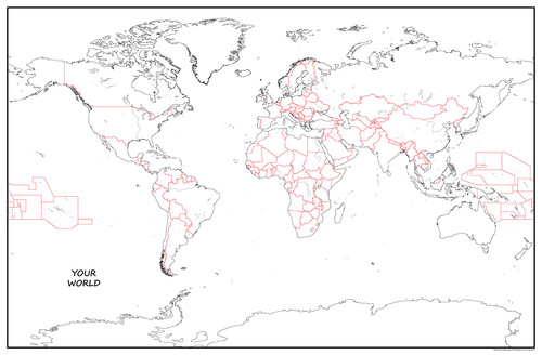Blank world map outline - blank, of