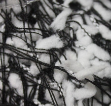 white/ black mini pompom fancy