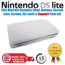 White Replacement Shell Housing FULL MOD KIT Nintendo DS Lite NDSL🇬🇧48 Hrs📦