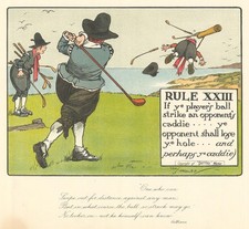 GOLF. Charles Crombie. RULE XXIII. If the ball hits a caddie. Original 1905