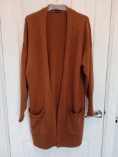 Ladies Marks and Spencer longline cardigan Large 14 - 16 Tan Brown   