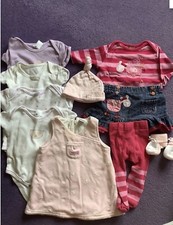 Baby Girls Clothes Clothing Bundle Newborn Size Next Dress Vests Outfit 10 Items