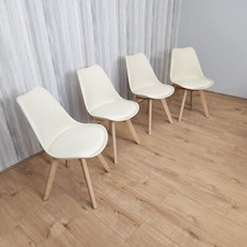 Set of 4 Cream Dining Chairs