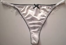 Sexy WHITE Shimmery Women's TANGA Thong Panties Knickers Sissy TV CD 34" - 42"
