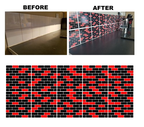 Mosaic brick stickers - brick,