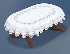 Tablecloth large oval white lace NEW 140x240 cm (55" x 95") perfect gift 