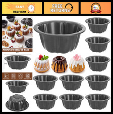 10 Pcs Mini Flan Molds 4"