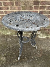 Cracked bent chip Upcycle Aluminium Garden Table 22.5W 26H Inches  pedestal pot
