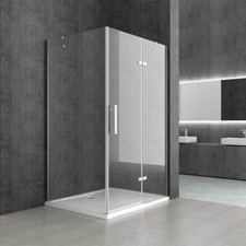 Shower Enclosure Frameless Glass Hinged Door with Side Panel Cubical 6mm+ Tray
