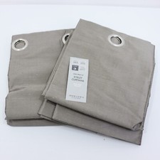 John Lewis Faux Silk Pair Blackout Lined Eyelet Curtains Mocha W228cm D137cm