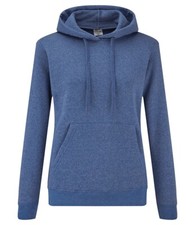 New Ladies Fruit of the Loom Fitted Hoodie. Heather Royal  in XXL/18. T1548.