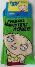 Mens Family Guy Socks with 'Bawdy Little Monkey' or 'Yeeeeeah' detail