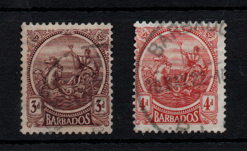 Barbados 4d sg213 214 - barbados, 3d
