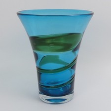 WHITEFRIARS RIBBON TRAIL VASE #9708 GEOFFREY BAXTER DESIGN