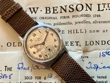1951 J W Benson Tropical Smiths 15j C' Everest dial 33.5mm Aquatite Box/papers