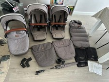 Silver Cross Wave Tandem Pram 2  Seats and 1  Bassinet With All The Accessories