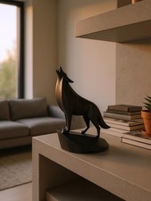 Howling wolf statue - wolf,