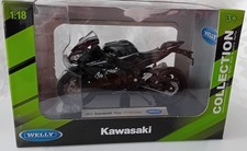 [NEW] Diecast Welly Motorbike 2017 Kawasaki Ninja Black in Box Scale 1:18
