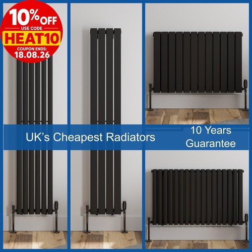 Black designer radiator - black,
