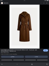 Lauren Ralph Lauren  -  Belted Cotton Blend Trench coat - Brown