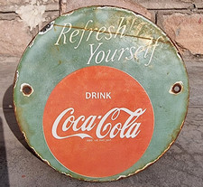 Vintage Old Antique Rare Coca-Cola Adv. Porcelain Enamel Sign Board Collectible